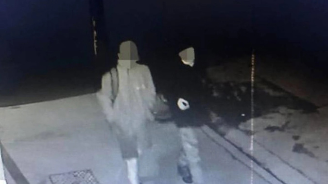 CCTV spotted two youths in the area at the time of the thefts. The image was posted to the Prebbleton Facebook community page. Photo / Supplied