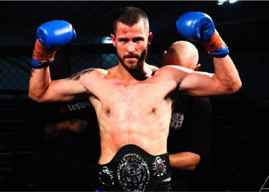 Tony Jaggard after winning his first title belt in August 2019. Photo / Facebook