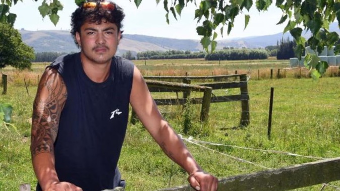 Jaidyn Barringer-Tairi is devastated after his purebred Staffordshire bull terrier, Tank, and his flatmate Quinn Shaw’s Labrador kelpie Keith went missing last week and their owners believe they might have been stolen. Photo / Stephen Jaquiery