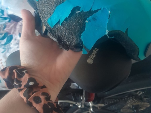 If it wasn't for her helmet, which was damaged in the incident, Mary says she may have died. Photo / Supplied