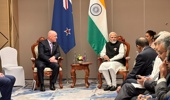 Prime Minister Christopher Luxon and Indian Prime Minister Narendra Modi. Photo / Jamie Ensor