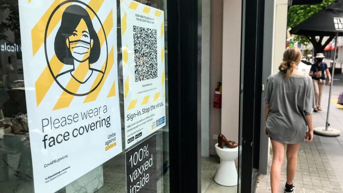 Shops around Newmarket in Auckland get ready for vaccine pass and traffic light covid-19 restrictions.(Photo / NZME)