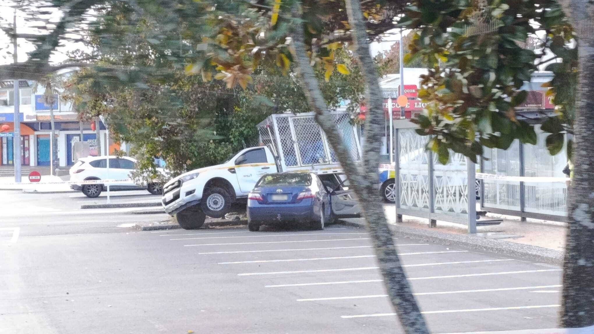 Three hurt, one seriously, after driver loses control, smashes into parked cars at supermarket