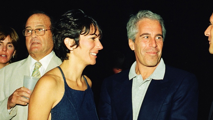 Ghislaine Maxwell and Jeffrey Epstein pose for a portrait during a party at the Mar-a-Lago club, Palm Beach, Florida, February 12, 2000. (Photo by Davidoff Studios/Getty Images)