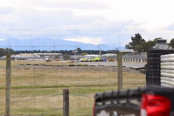 Emergency services were called to the scene just before 3pm on Saturday where two motorcycle riders had crashed during an international racing event. Photo / Cameron Avery