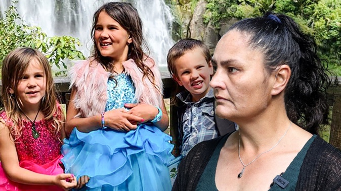 The Phillips siblings, Ember, Jayda and Maverick, who went missing in September 2021. Inset, their mother Cat.
