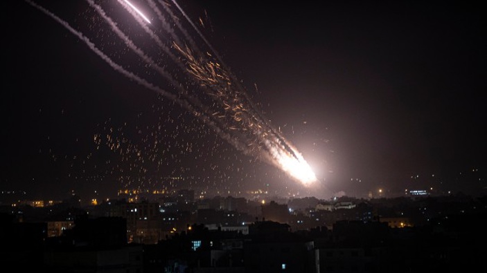 Rockets are launched from the Gaza Strip towards Israel. (Photo / AP)
