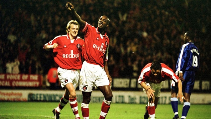 Richard Rufus (centre) used to play for Charlton Athletic in the English Premier League. Photo / Getty