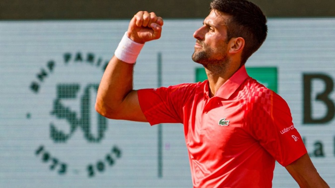 Novak Djokovic celebrates winning his semi-final against Carlos Alcaraz. Photo / Getty Images Novak Djokovic celebrates winning his semi-final against Carlos Alcaraz. Photo / Getty Images