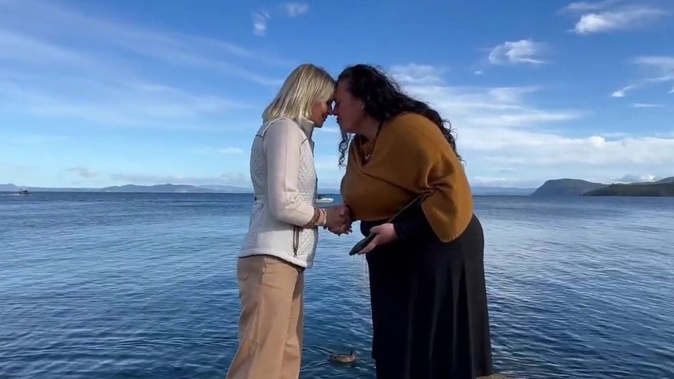 Kim Eriksen-Downs with Dr Saša Bavec in Taupō.