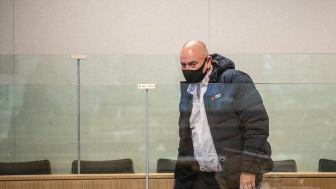 Duncan John Napier appears for sentencing at Auckland High Court after being convicted of 45 fraud charges. Photo / Michael Craig