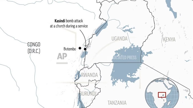 A suspected extremist attack at a church in eastern Congo killed at least 10 people and wounded more than three dozen, according to the country’s army. Image / AP