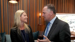 Catherine Wedd, left, pictured with then-Prime Minister John Key in 2016. Photo / File