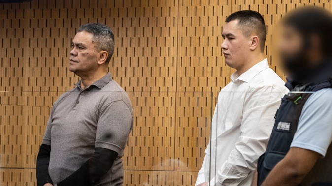 Juan Marsh (L) and Curtis Wealleans (R) are on trial for murdering Brendon Alexander Ross in March 2020. (Photo / George Heard)