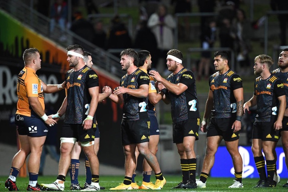Chiefs celebrate their win over the Brumbies. (Photo / Photosport)