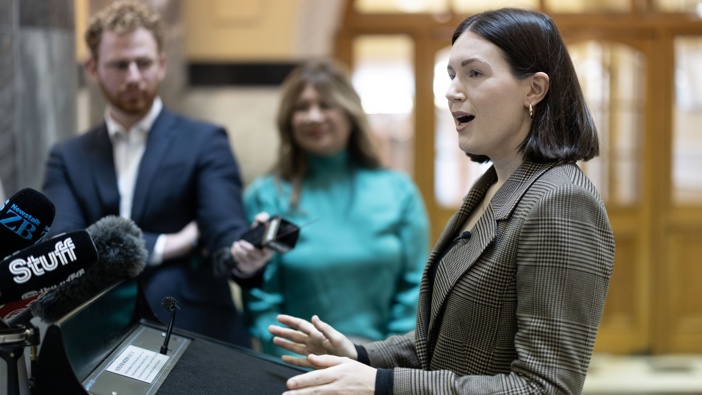 Minister of Workplace Relations Brooke van Velden speaks to the media at Parliament, Tuesday, Wellington. 06 May 2025. Photo / Marty Melville | NZ Herald