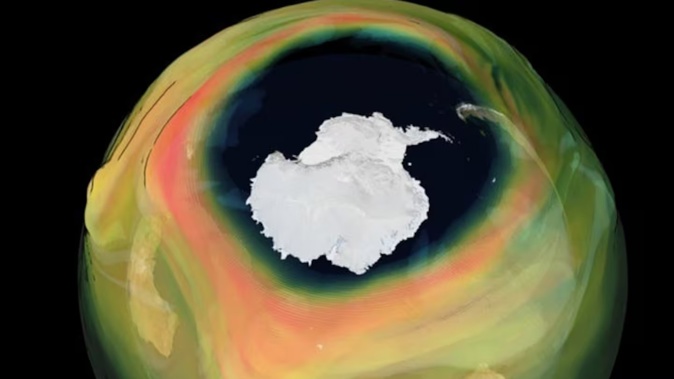 The United Nations says the ozone hole is healing and on track to recover to 1980 values - before the hole appeared - by around 2066 over the Antarctic. Image / ECMWF