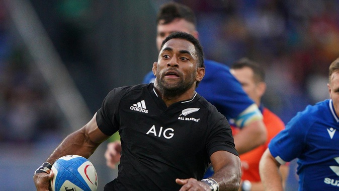 Sevu Reece runs in to score against Italy. (Photo / Getty)