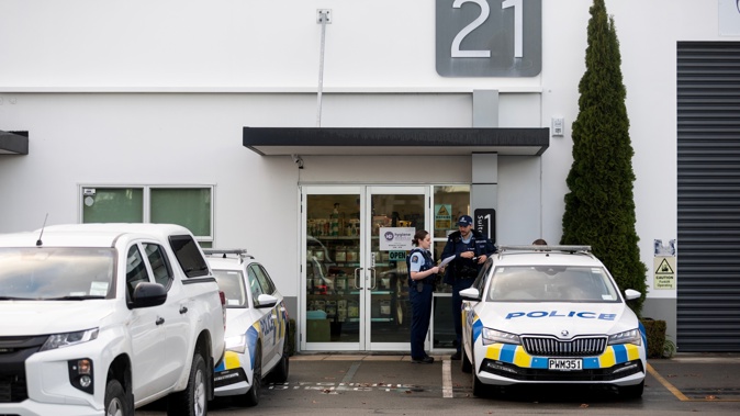 The carpark on Leslie Hills Drive in Riccarton, Christchurch, where a critically injured woman who later died on her way to hospital was found. Photo / George Heard