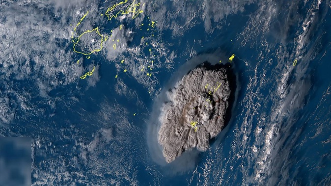 The January 15 eruption at the underwater Hunga Tonga Hunga Ha'apai volcano - observed in this satellite image - was the largest in nearly 140 years. Photo / JMA