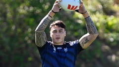 Charnze Nicoll-Klokstad at Warriors training. Photo / Photosport