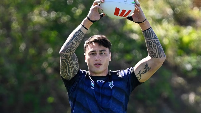 Charnze Nicoll-Klokstad at Warriors training. Photo / Photosport