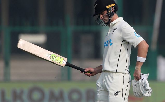 Black Caps opener Will Young was a dramatic dismissal just before stumps. (Photo / AP)