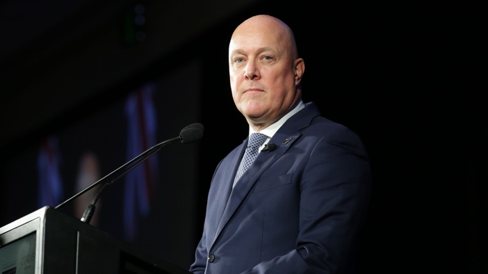 Prime Minister Christopher Luxon delivers his State of the Nation address. Photo / Sylvie Whinray