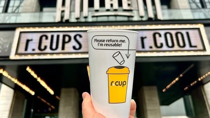 For a small refundable deposit, attendees could get their beer and soft drinks in sturdy, reusable cups. Photo / @rworldreuse via Instagram