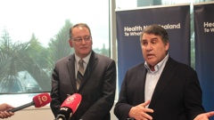 Dr Shane Reti and Professor Lester Levy announce the extra funding at Whangārei Hospital. Photo / Denise Piper