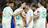 Tim Payne of New Zealand celebrates with Michael Boxall after scoring a goal during the FIFA World Cup 2026 OFC Qualifier Semi Final match between New Zealand All Whites and Fiji at Sky Stadium on March 21, 2025 in Wellington, New Zealand. (Photo by Hagen Hopkins/Getty Images)