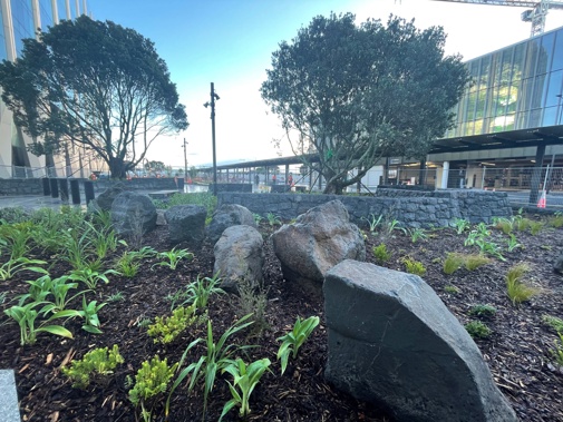 Some of the stonework at Auckland Airport