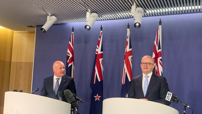 Prime Minister Christopher Luxon and Australia's Prime Minister Anthony Albanese. Photo / Adam Pearse