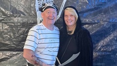Geoffrey and Karen Boucher pictured at a Halloween work event in 2021. Photo / Supplied
