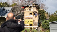 A large treehouse structure in an Otara backyard has sparked curiosity but also safety fears. Photo / Jason Dorday