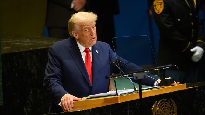 US President Donald Trump speaks to the 80th session of the UN’s General Assembly on September 23 in New York City. Photo / Getty Images
