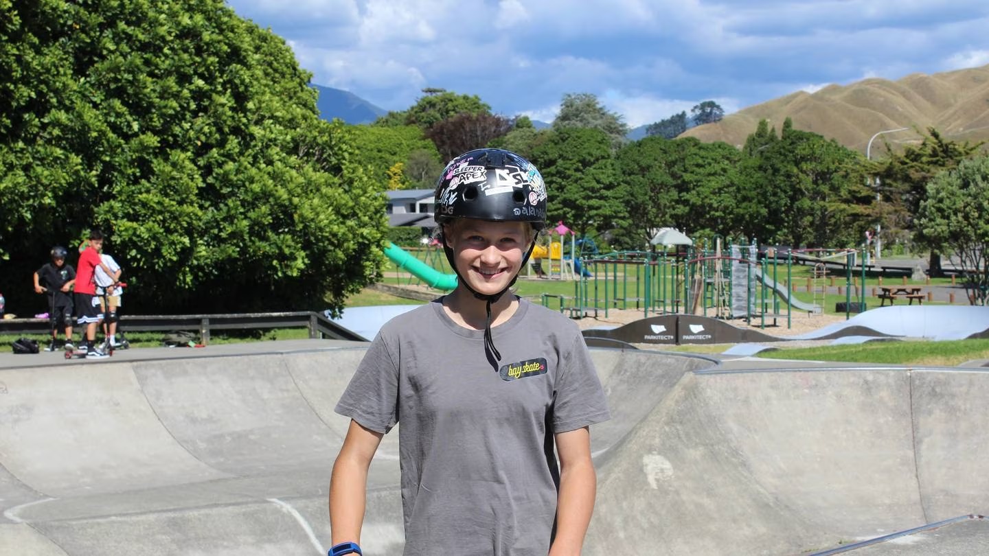 Alana Reardon at the Waikanae Skate Park. Photo/ Grace Odlum