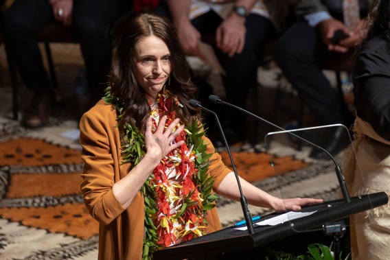 Prime Minister Jacinda Ardern during the New Zealand Government's Dawn Raids Apology, held at the Town Hall, Auckland. Photo / Brett Phibbs
