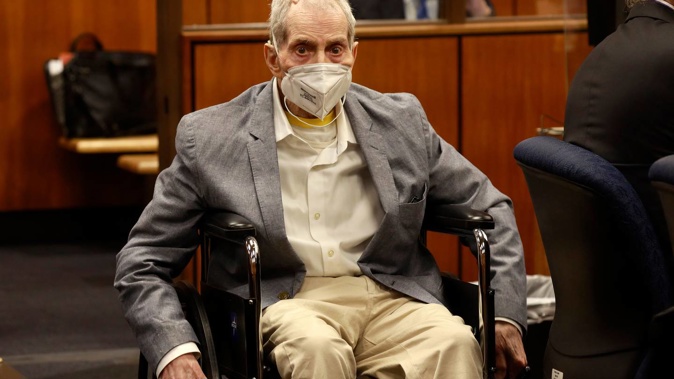 Robert Durst in his wheelchair, a Los Angeles jury convicted Robert Durst of murdering his best friend 20 years ago. (Photo / AP)