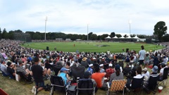 The sold-out T20 Black Clash at the Hagley Oval this year. Photo / Photosport