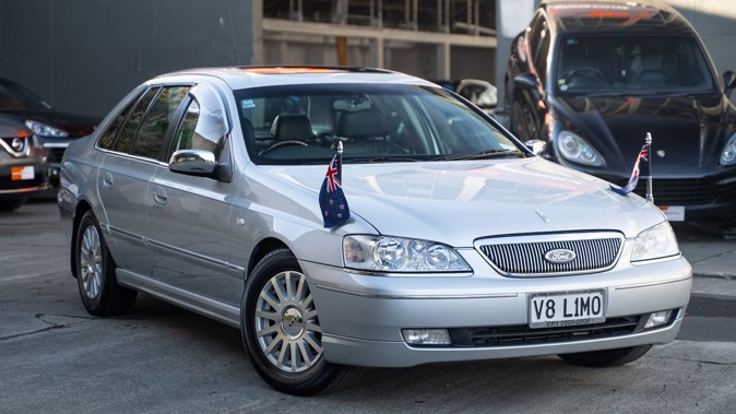 This Ford LTD V8 Crown limousine was used to drive former Prime Minister Helen Clark around. Photo / Wholesale Motors