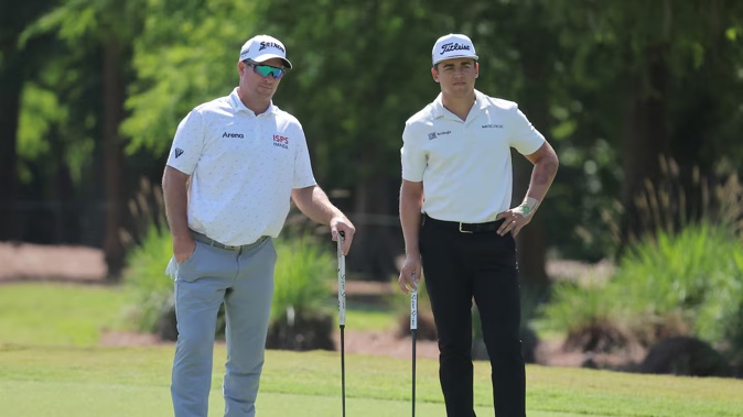 Ryan Fox and Garrick Higgo will again team up for the Zurich Classic of New Orleans this week. Photo / AFP