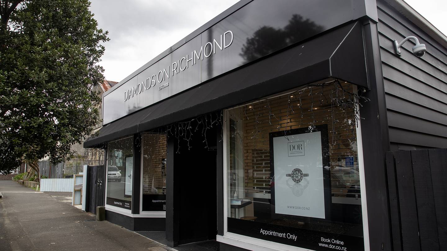 Diamonds on Richmond which was robbed last week by armed offenders. Photo / Dean Purcell