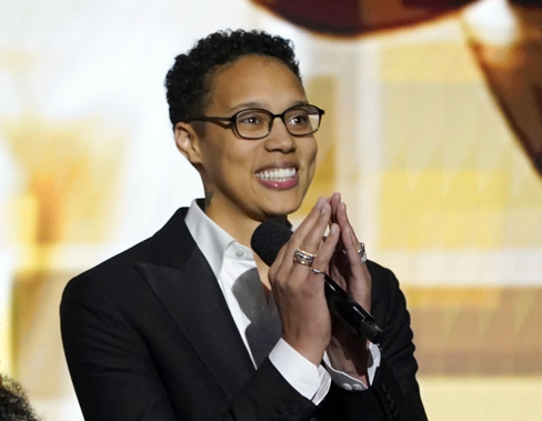 Brittney Griner appears on stage at the 54th NAACP Image Awards. Photo / AP