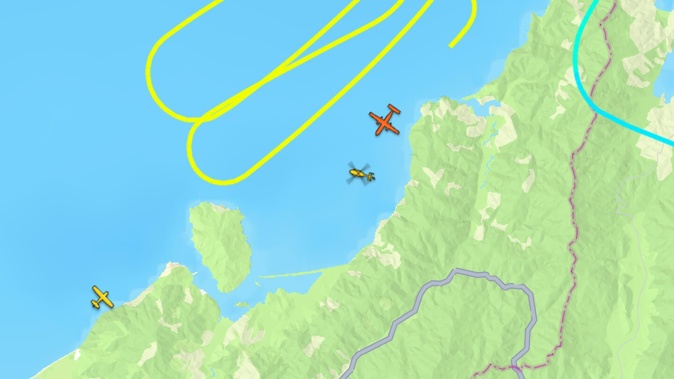 An RNZAF flight helped with the search near Nelson. Image/ Supplied