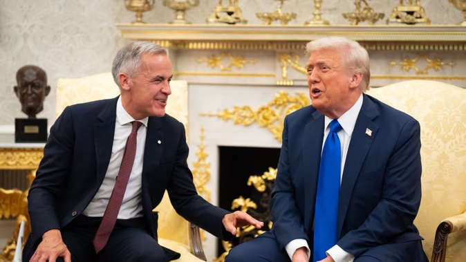 US President Donald Trump with Canadian Prime Minister Mark Carney at the White House on October 7. Photo / Sarah L. Voisin, The Washington Post