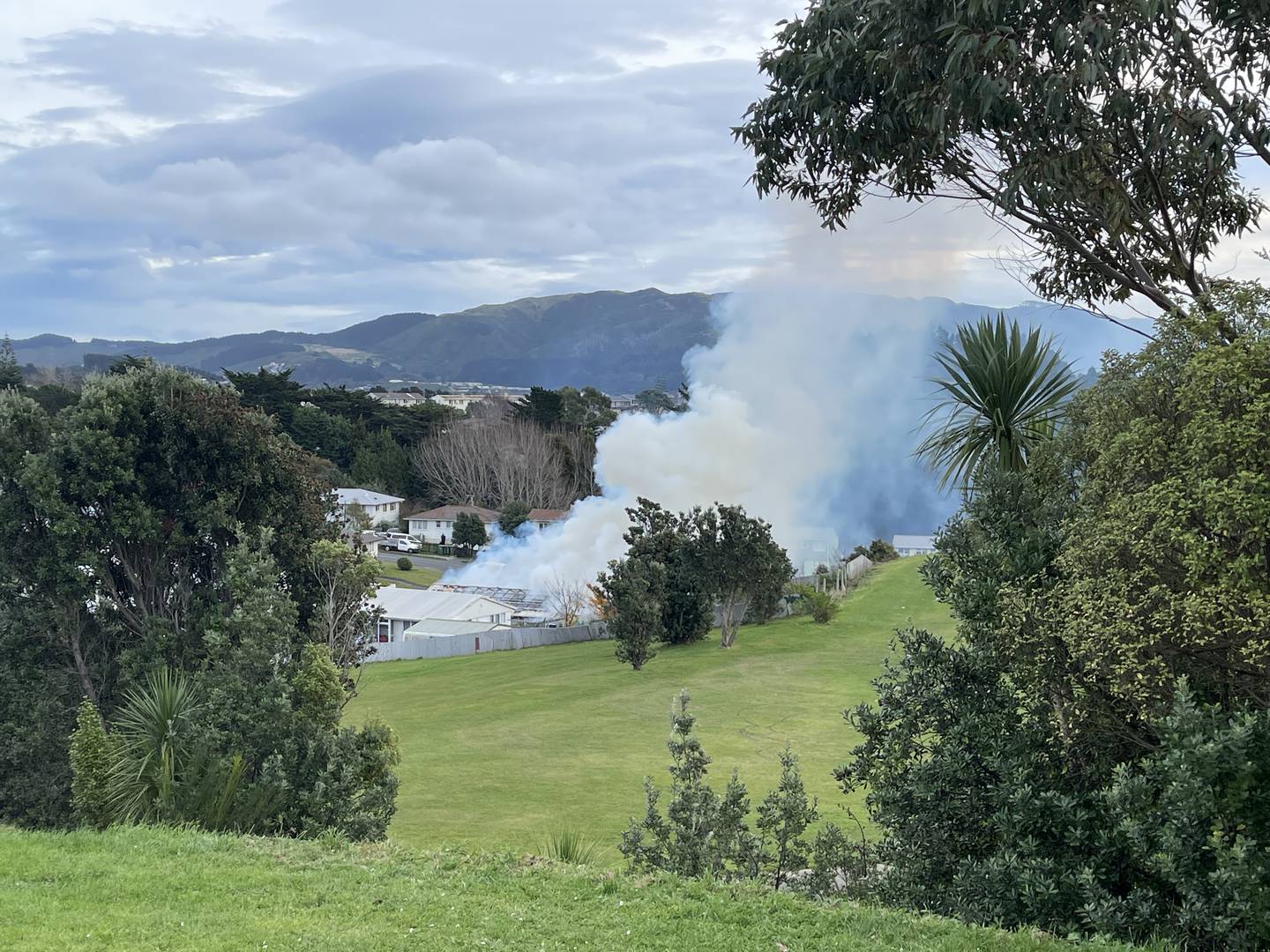 The children watched from school as their home burned down. Photo / Supplied