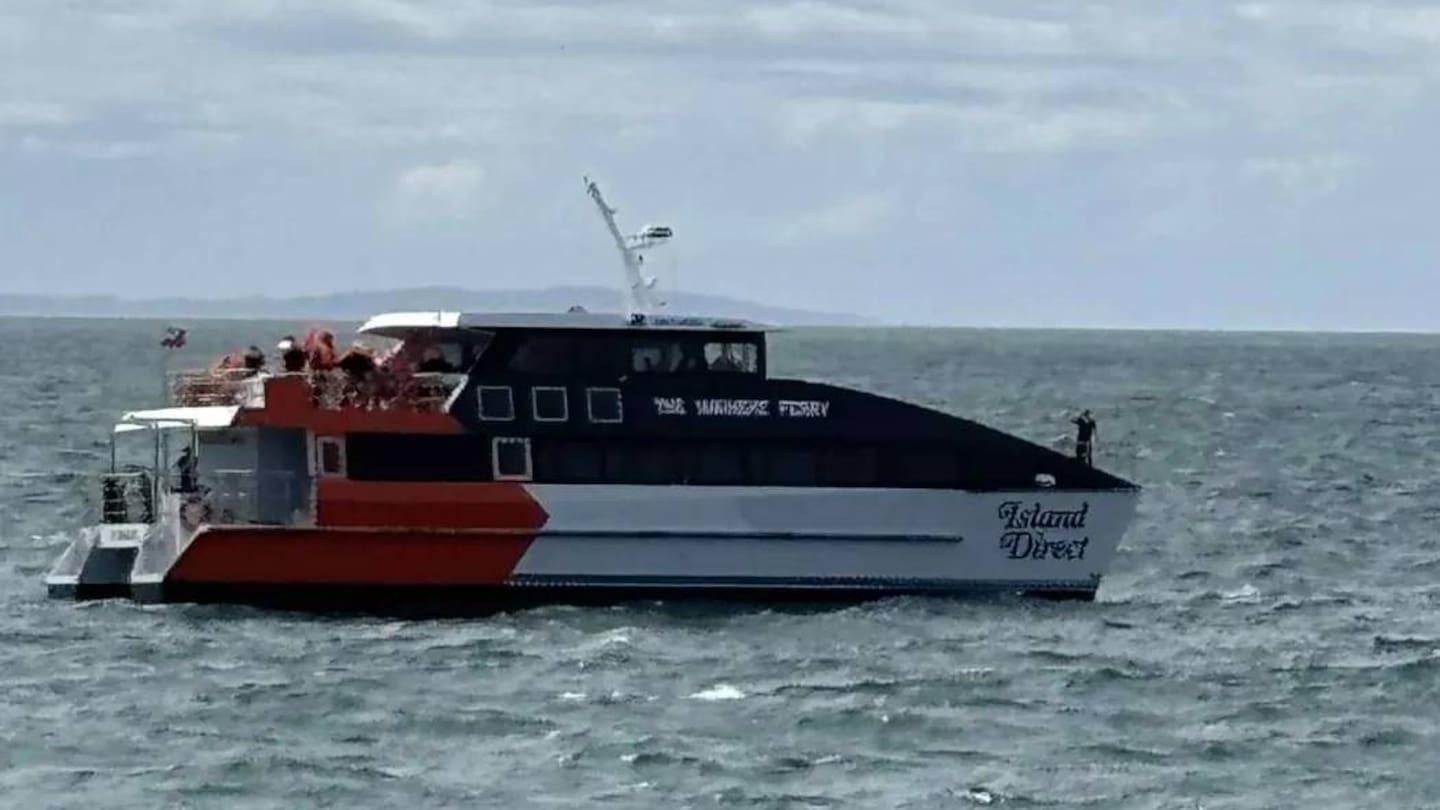 Those on board Island Direct's Waiheke Island ferry Te Waiora donned lifejackets before they were rescued. Photo / RNZ