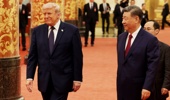 U.S. President Donald Trump arrives for a state banquet hosted by Chinese President Xi Jinping at the Great Hall of the People on May 14, 2026 in Beijing, China. (Photo by Alex Wong/Getty Images)