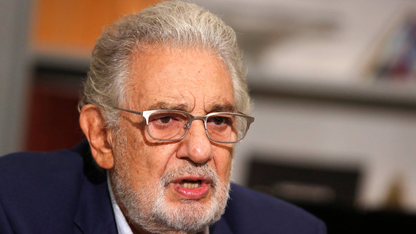 Spanish tenor Placido Domingo gives an interview in Naples, 2020. Photo / AP